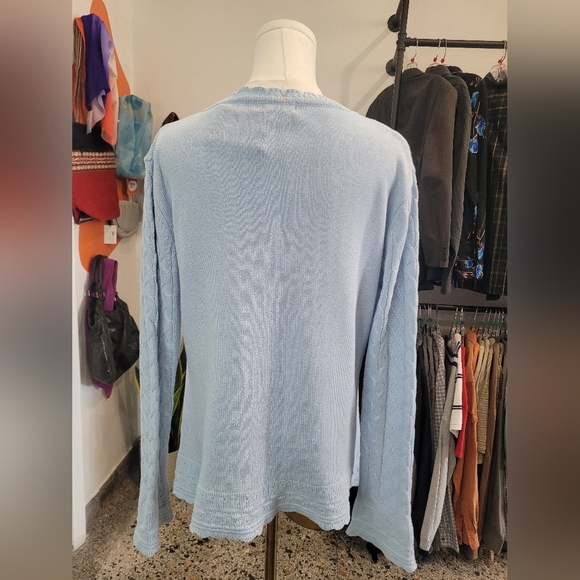 Marie Claire Vintage Light Blue Cable Knit Sweater - Picture 5 of 6